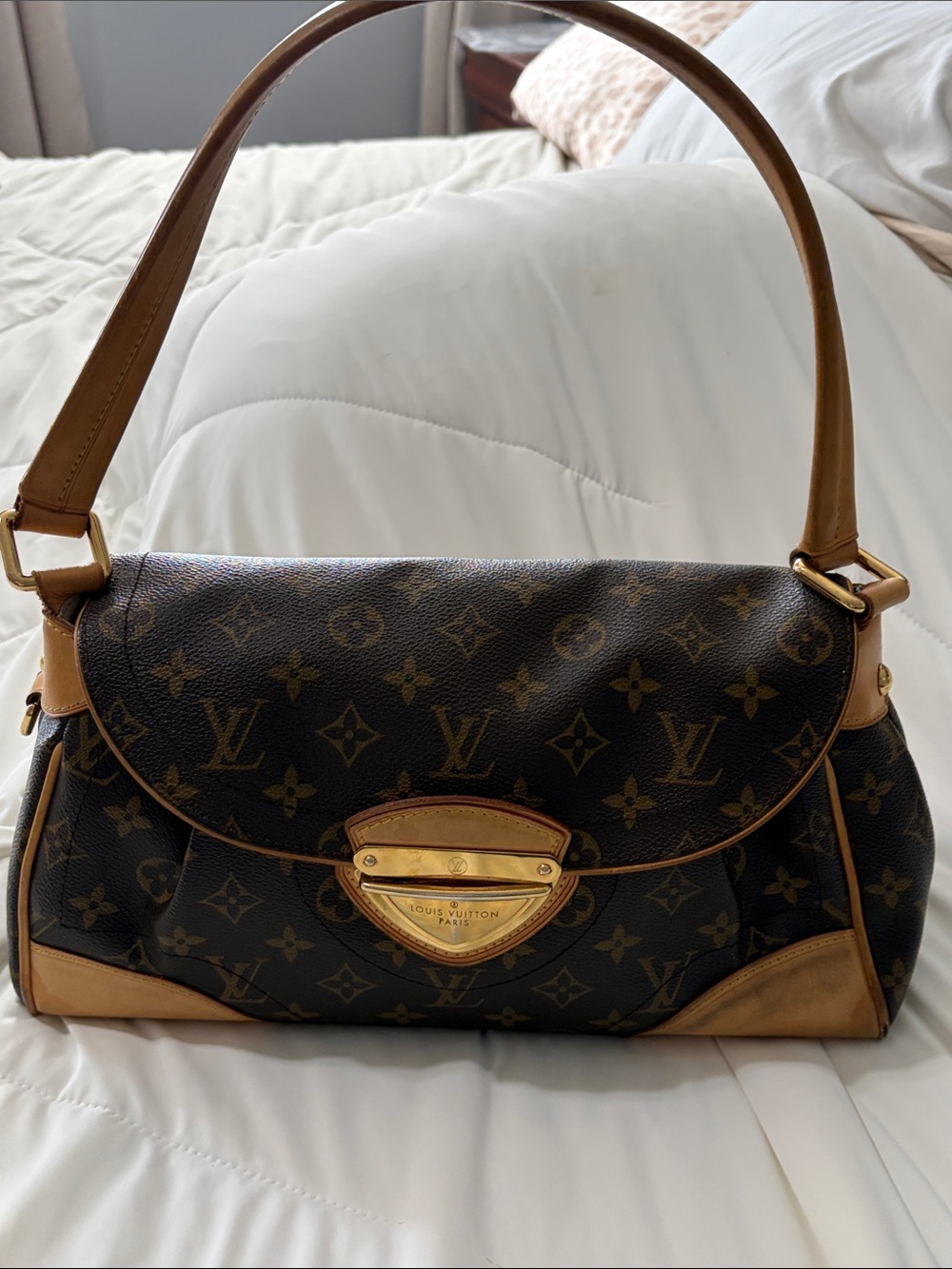 Louis Vuitton Monogram Canvas Shoulder Bag with Vachetta Trim
